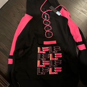 LF The Brand pink velcro hoodie